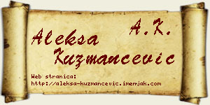 Aleksa Kuzmančević vizit kartica